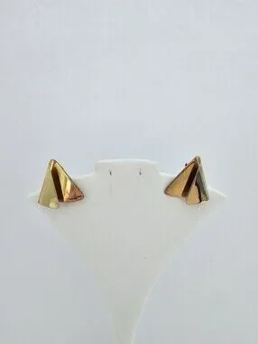 Vintage | Jewelry | Vintage 98s Modernist Folded Triangle Clipon ...